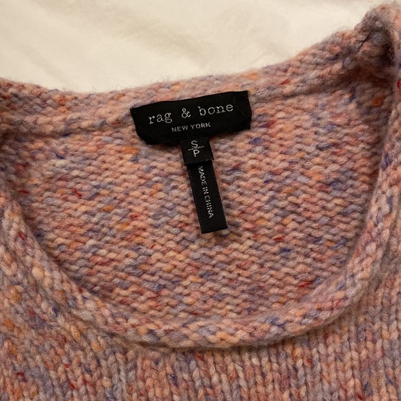 Rag & Bone Francie Marled Pink Sweater with Elbow Pads - Picture 2 of 5